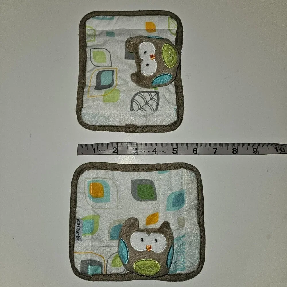 Carter's Owl Strap Covers Set of 2 Car Seat Stroller Accessories
